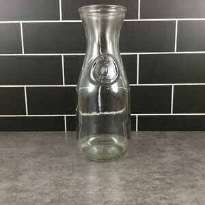 Vintage Paul Mason 1 pint Glass Dairy Milk Bottle Embossed "Since 1852" Carafe